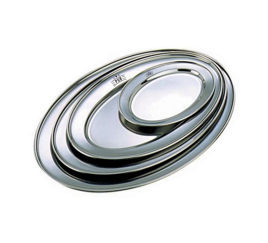 Stainless Steel Flat Oval Dish (203mm)