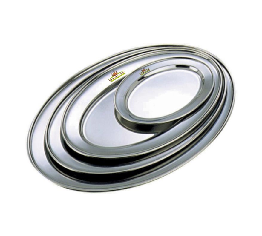 Stainless Steel Flat Oval Dish (455mm)