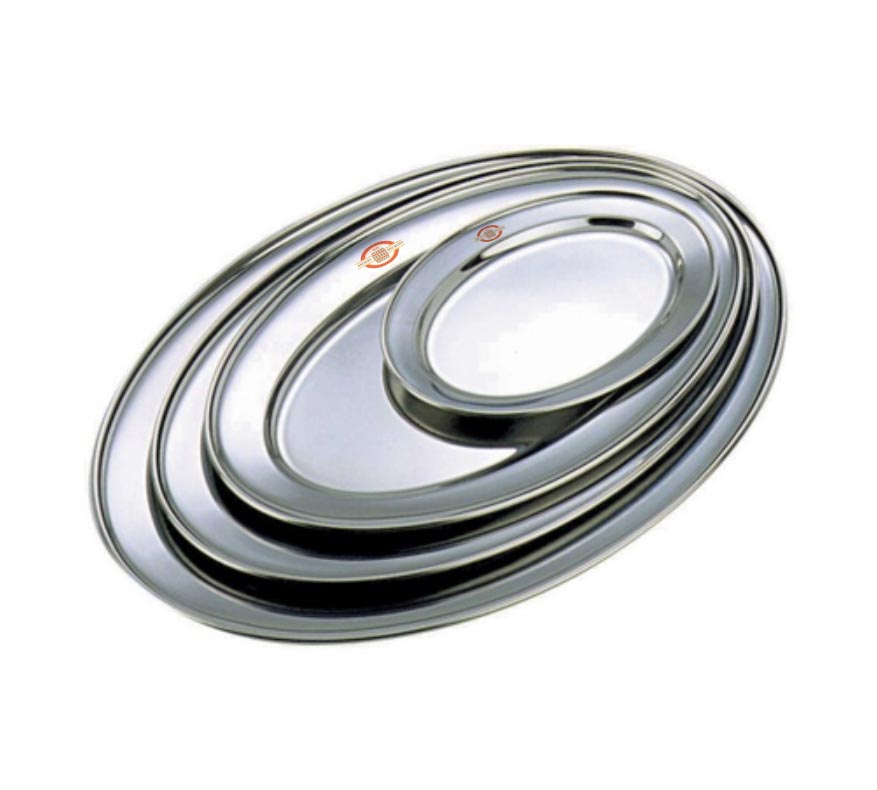 Stainless Steel Flat Oval Dish (610mm)