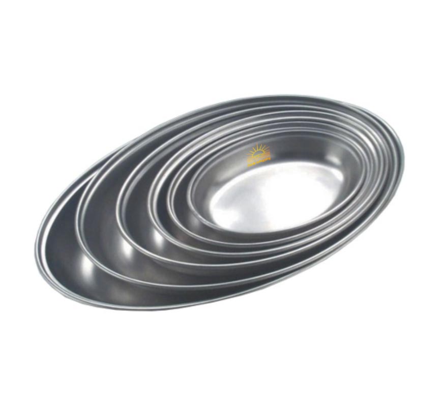 Stainless Steel Undivided Oval Vegetable Dish (355mm)