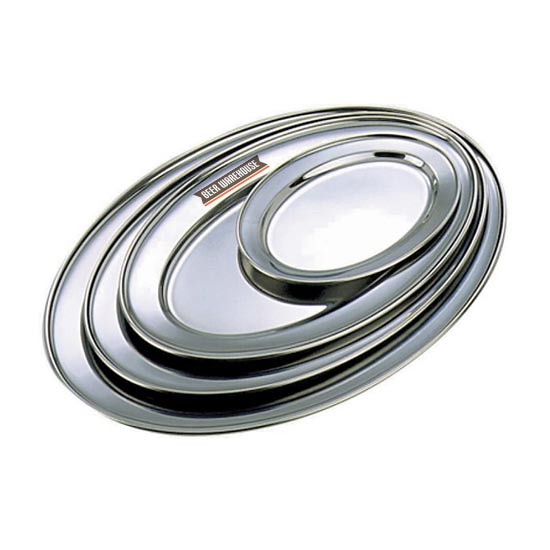 Stainless Steel Flat Oval Dish (304mm)