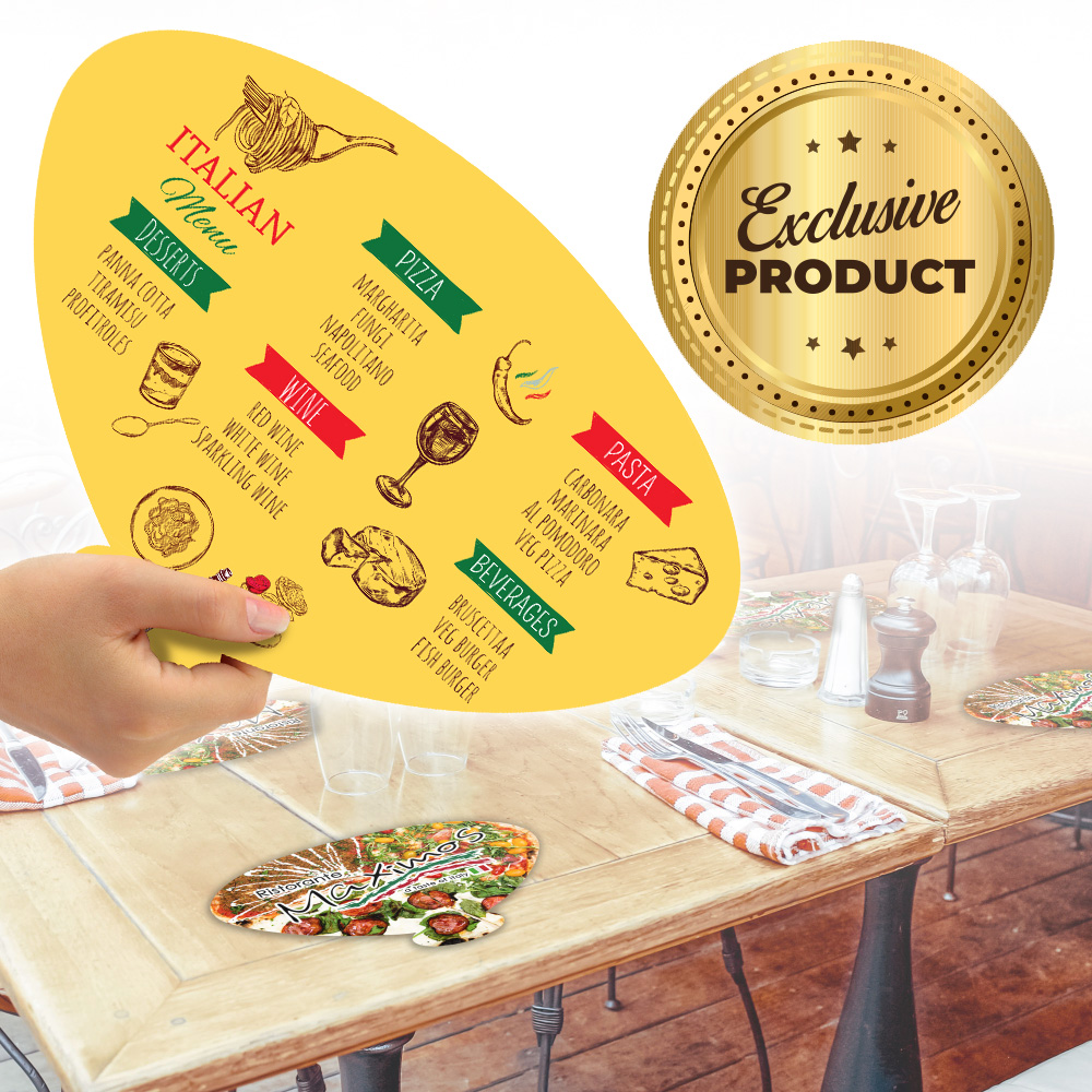 3-in-1 Placemat, Menu and Hand Fan