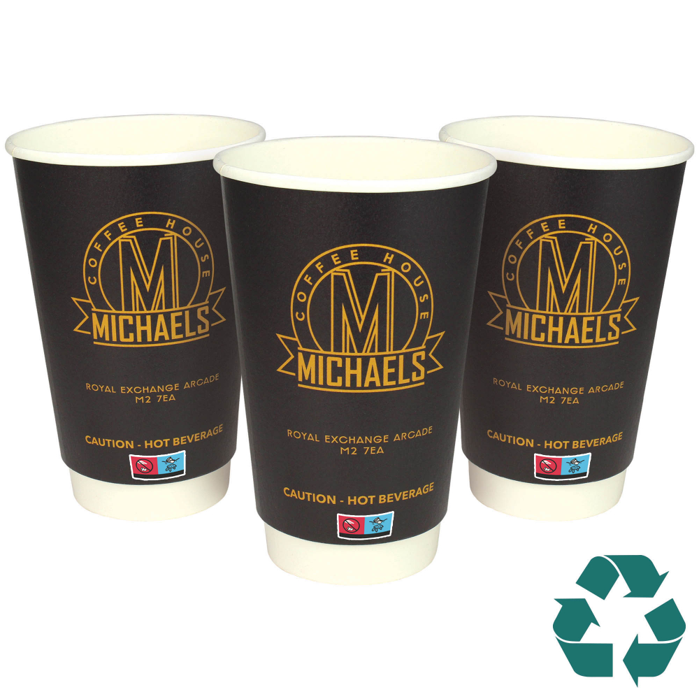 Recyclable Double Wall Paper Cup - Full Colour (16oz/455ml)