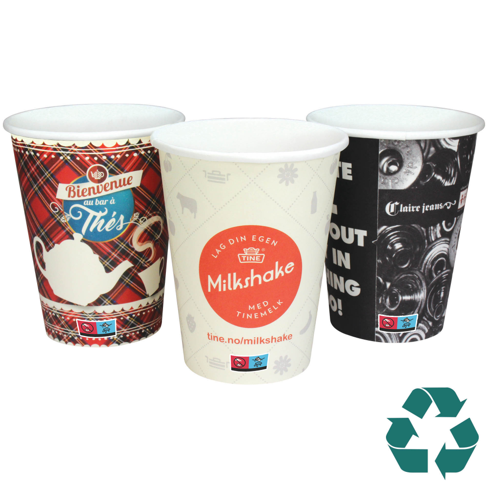 Recyclable Single Wall Paper Cup - Full Colour (12oz/340ml)