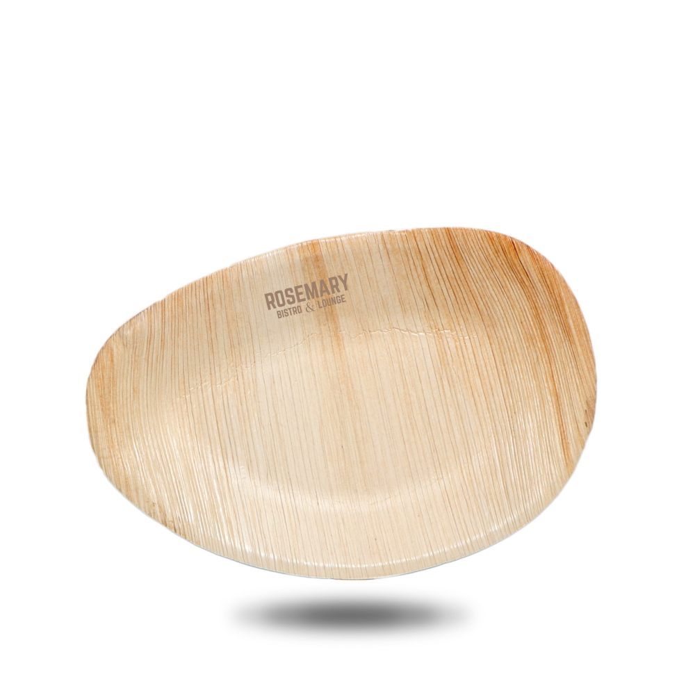 Egg Oval Palm Leaf Platter (25x16cm)