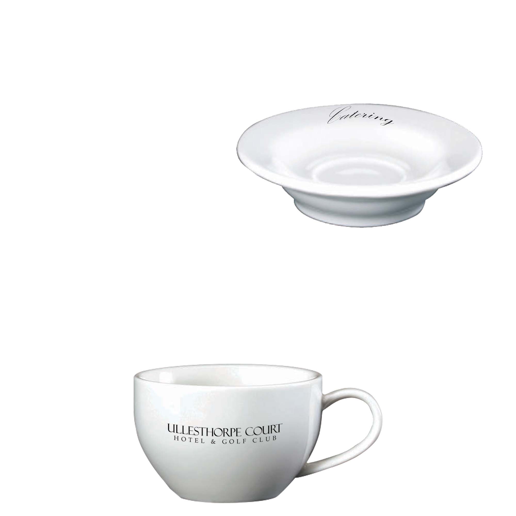 Ceramic Bowl Shaped Cup And Saucer (90ml/3oz)