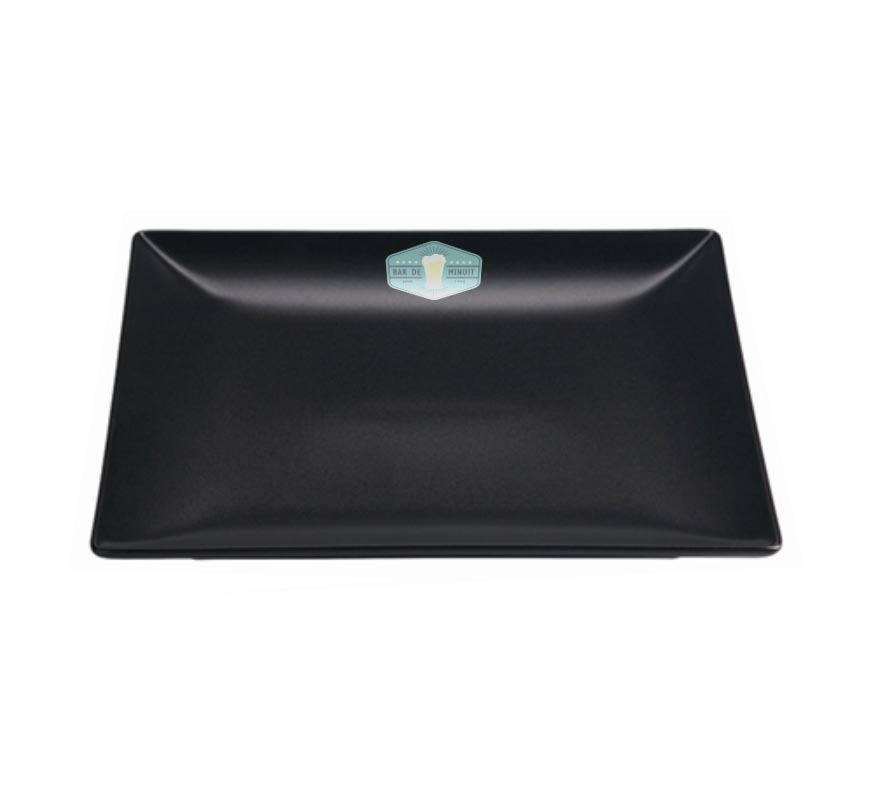 Black Luna Square Plate (18cm)