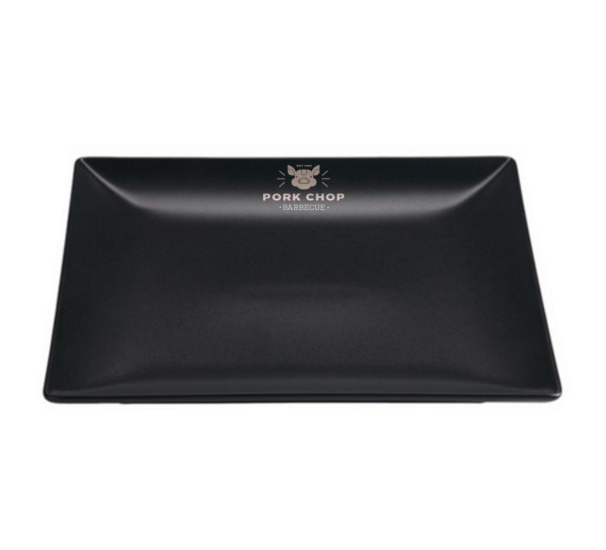 Black Luna Square Plate (21cm)