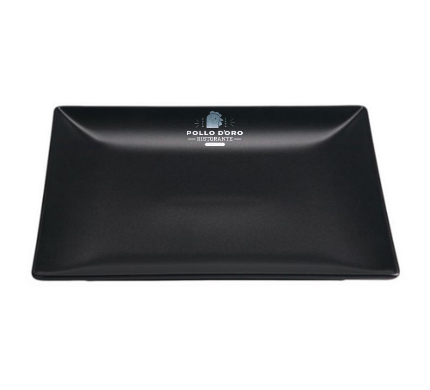 Black Luna Square Plate (26cm)