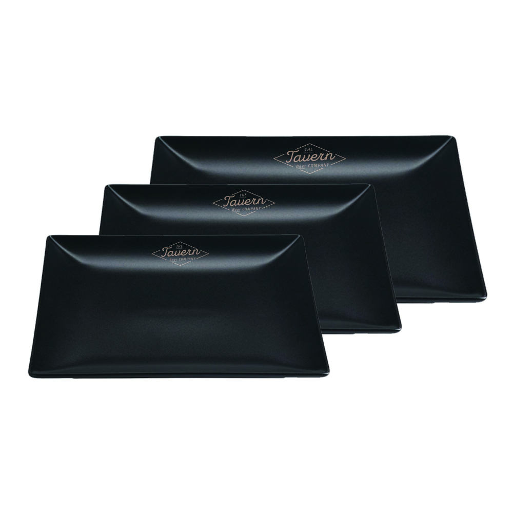 Luna Square Plate (Black Stoneware)