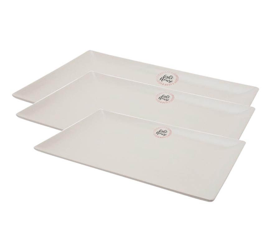 Luna Rectangular Plate (White Stoneware)