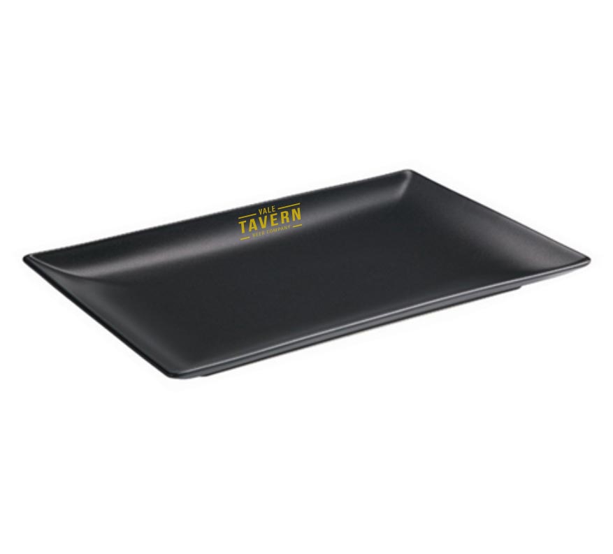 Black Luna Rectangular Plate (30x15cm)