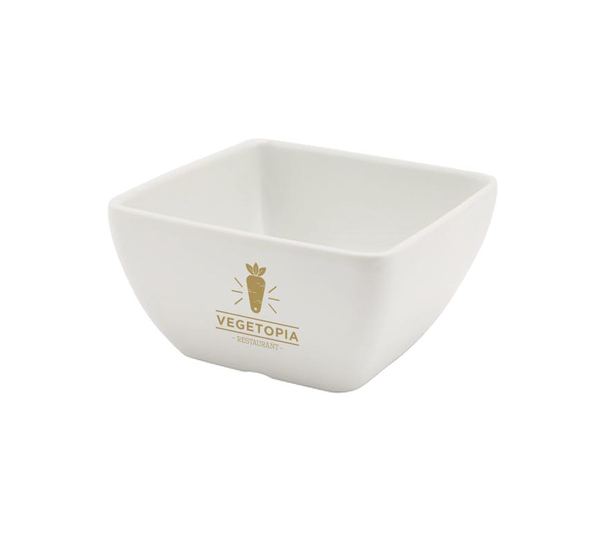 White Melamine Square Bowl (10.5cm)