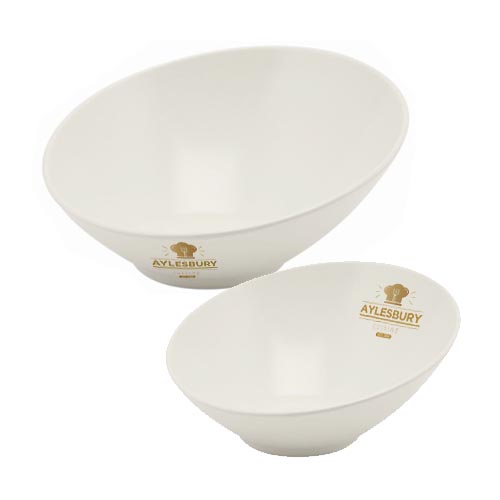 White Melamine Slanted Bowls