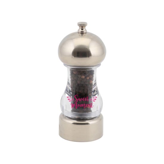 Chrome & Acrylic Salt Or Pepper Grinder (14cm)