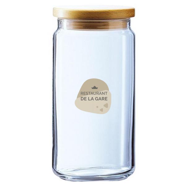 Box Mania Glass Storage Jar With Wood Effect Lid (1.5L/52.8oz) 