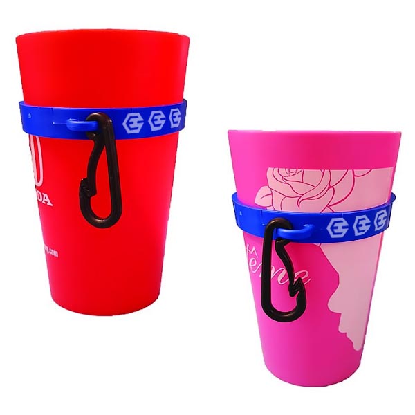 Red Plastic Shot Cup with Lanyard