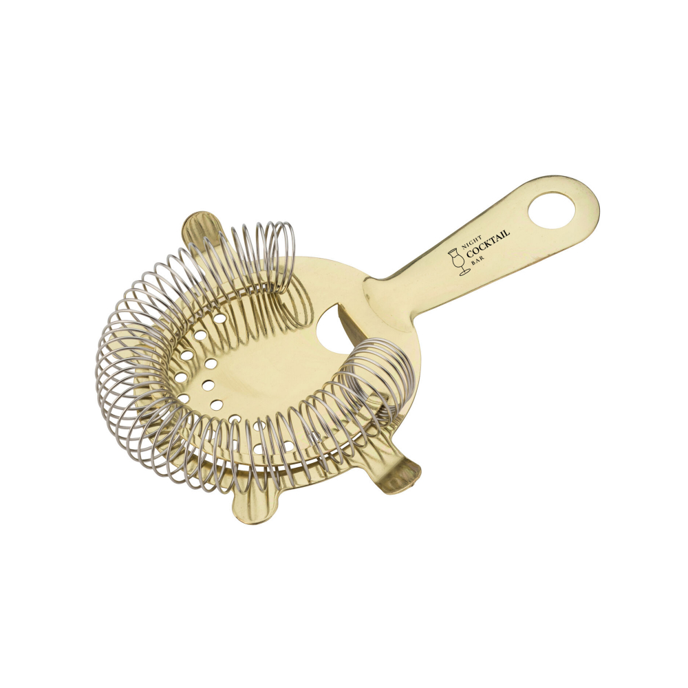 Gold Cocktail Strainer 4 Prong