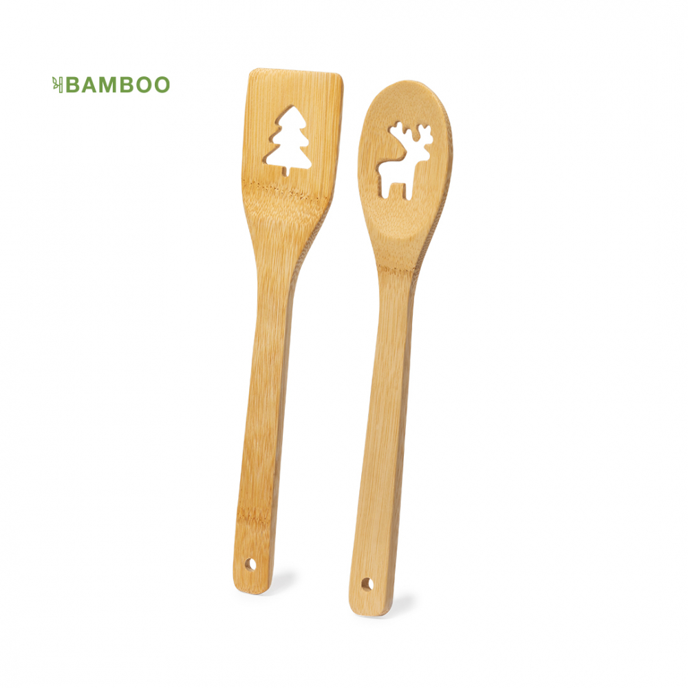 Christmas Kitchen Bamboo Set – Spoon & Spatula (SET of 2) 