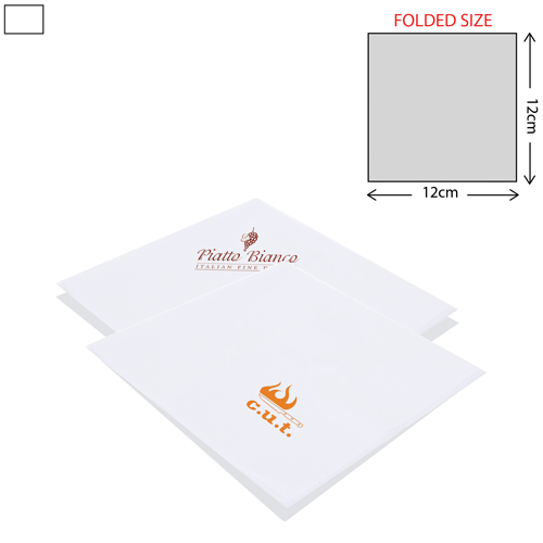 Paper Cocktail Napkin 3Ply - White (24x24cm)