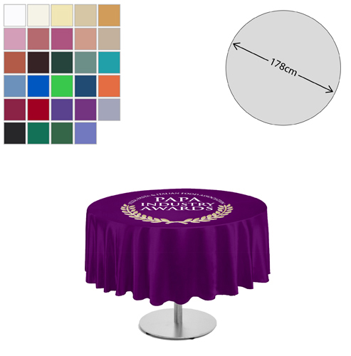 Premium Fabric Tablecloth - Round - 178cm (2ft High Table - Mid Drop)