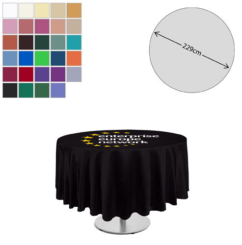 Premium Fabric Tablecloth - Round - 229cm (2ft High Table - Full Drop)