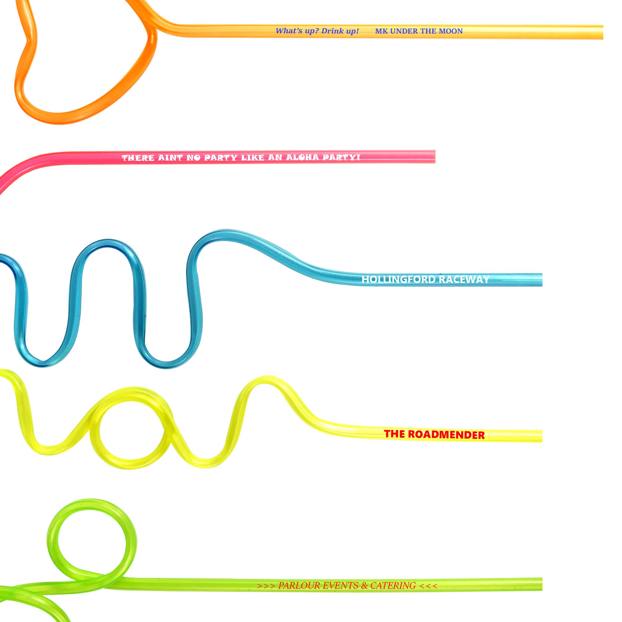 Curly Straws Assorted Shapes Promo Catering