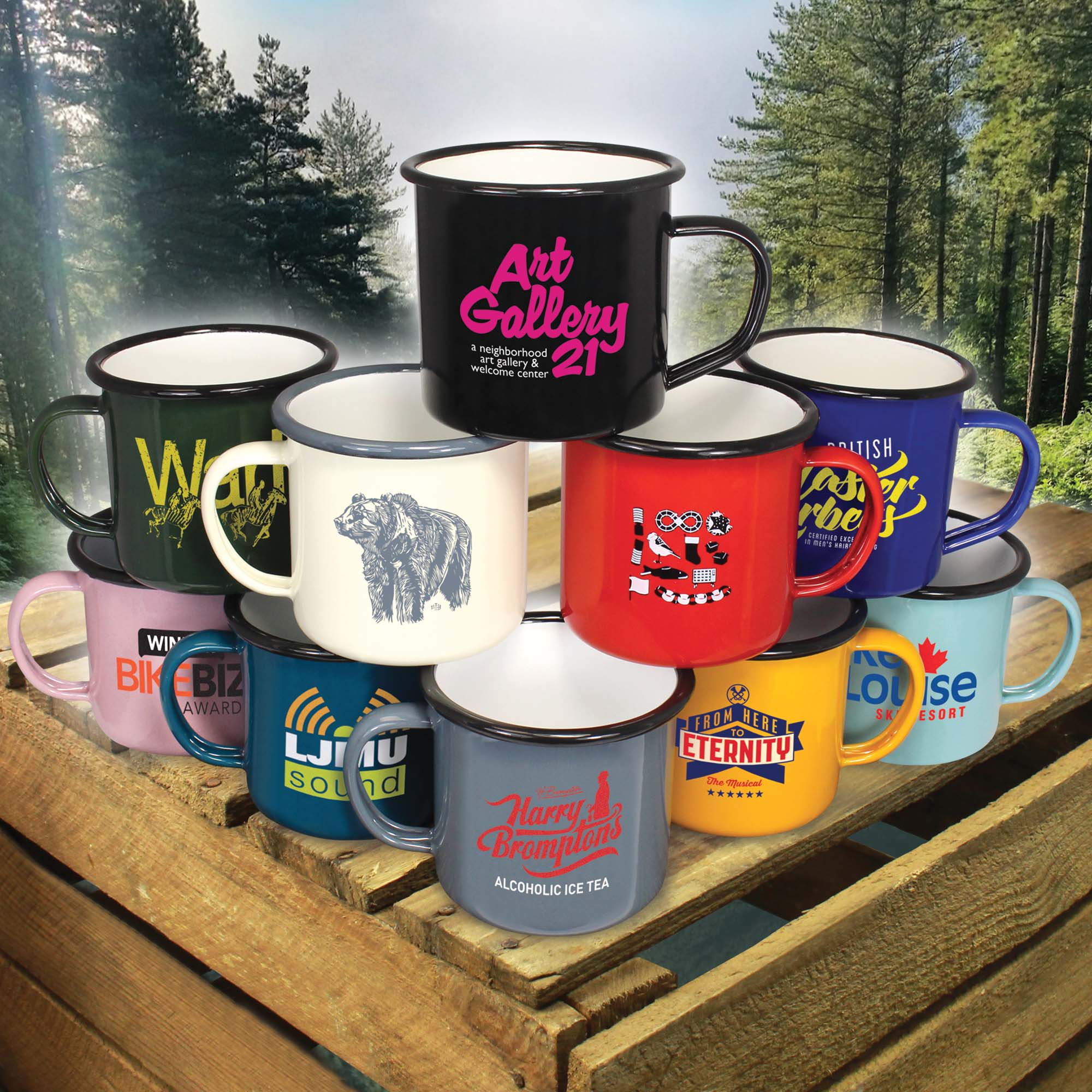 Premium Enamel Mugs 10oz/285ml (Coloured) Promo Catering