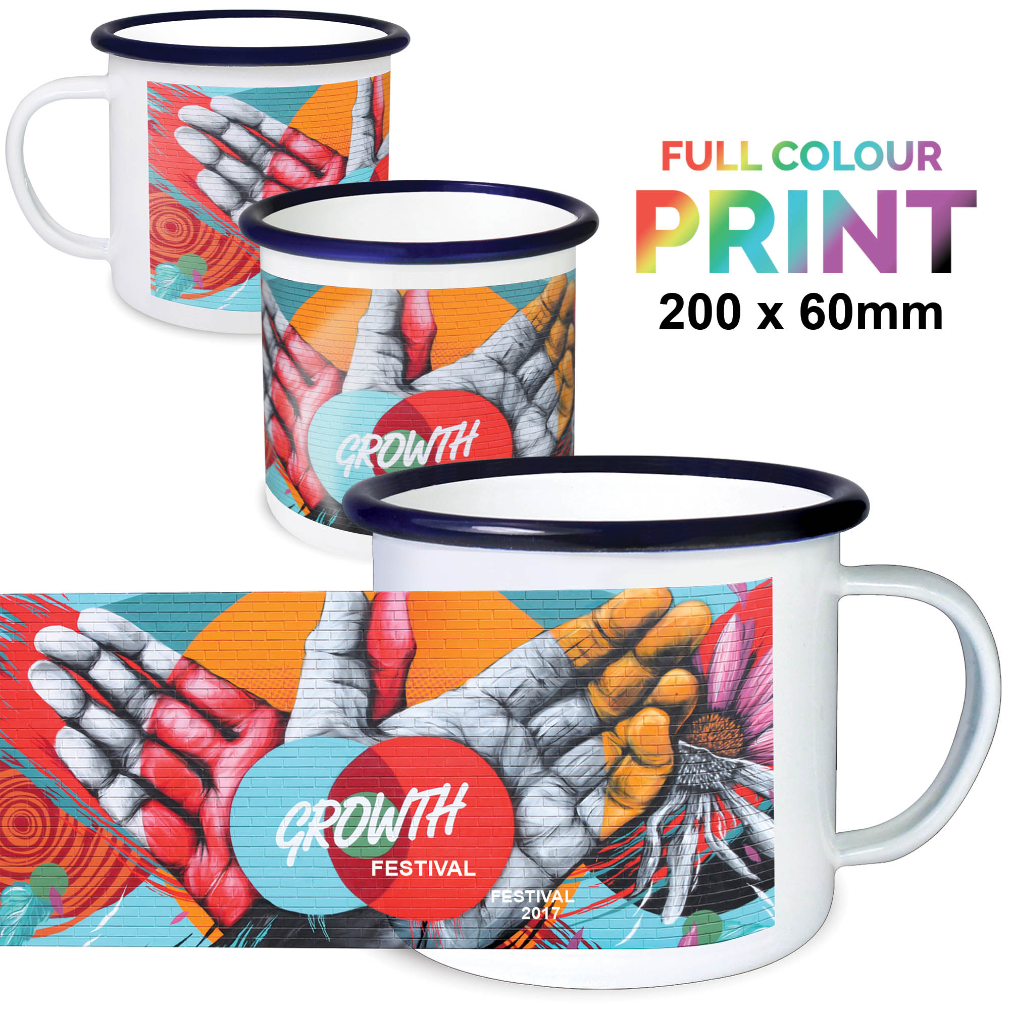Premium Full Colour Enamel Mugs (285ml/10oz)