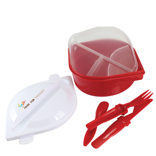 Plastic Lunch Box With Cutlery Pack