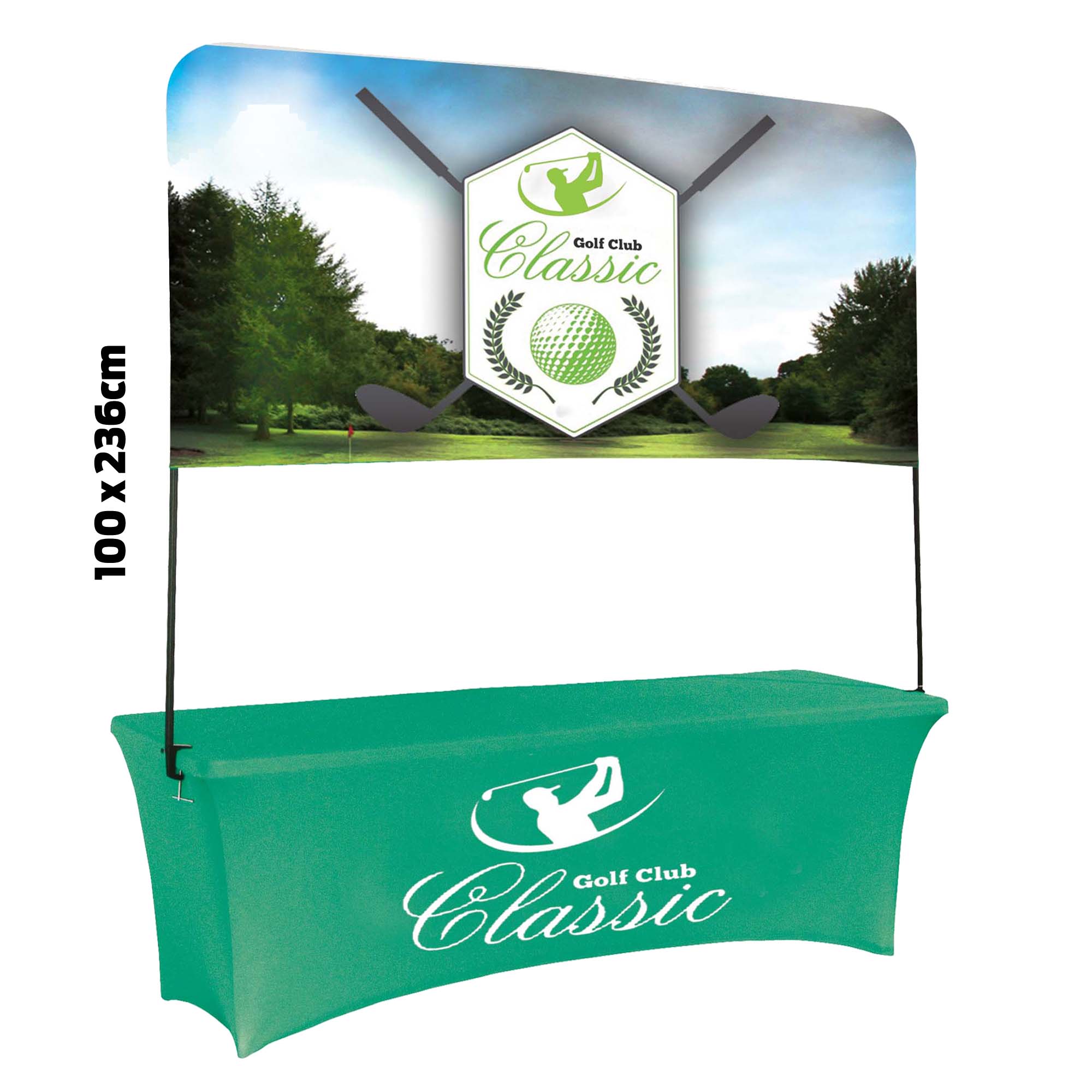Table Top Head Banner & Frame (100X236cm)